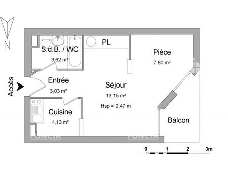appartement 2 pièces à louer - bordeaux (33800) - 31.73 m2 - foncia