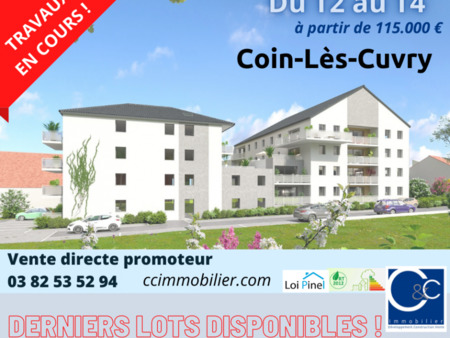 en vente appartement 44 91 m² – 161 676 € |coin-lès-cuvry