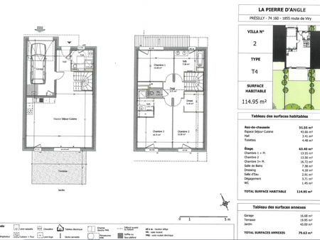 maison 4 pièces - 115m² - presilly