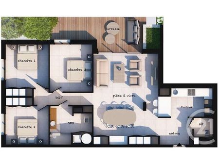 appartement t4 à vendre - 4 pièces - 94 36 m2 - lecci - 201 - corse