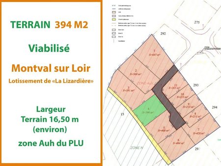 vente terrain 394 m²