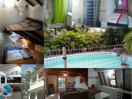 loue magnifique appartement haut de villa t4 meublé + piscine aux abymes
