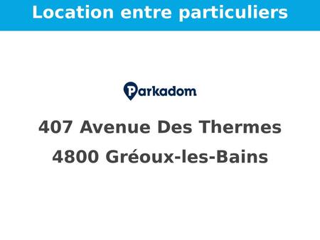 location parking gréoux-les-bains (04800)