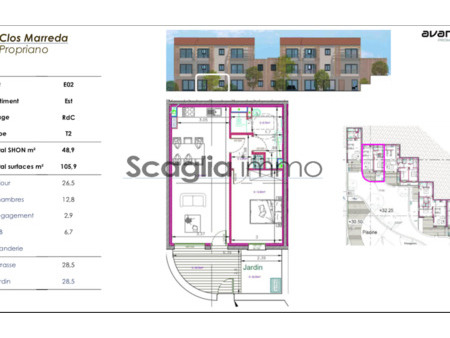 vente appartement 2 pièces 48 m² propriano (20110)