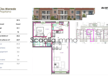 vente appartement 2 pièces 50 m² propriano (20110)