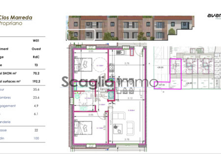 vente appartement 3 pièces 70 m² propriano (20110)