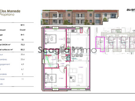 vente appartement 3 pièces 72 m² propriano (20110)