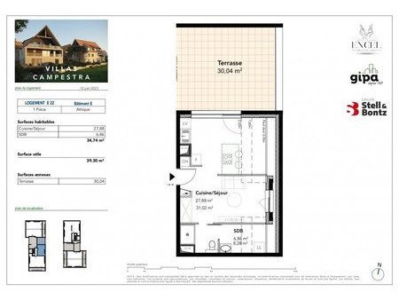 en vente appartement 35 m² – 163 000 € |breuschwickersheim
