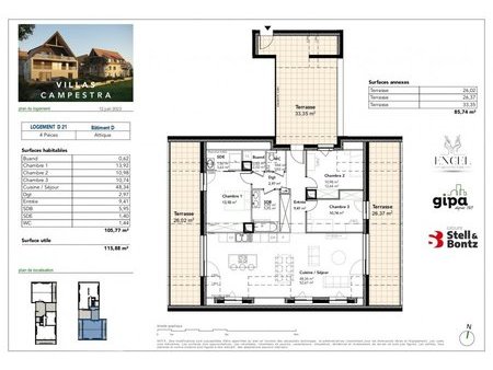 en vente appartement 106 m² – 475 000 € |breuschwickersheim