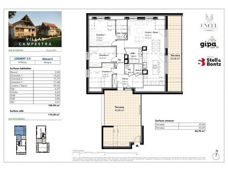 en vente appartement 110 m² – 429 000 € |breuschwickersheim