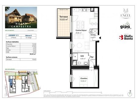 en vente appartement 54 m² – 224 000 € |breuschwickersheim
