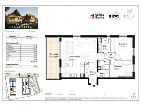 en vente appartement 76 m² – 295 000 € |breuschwickersheim