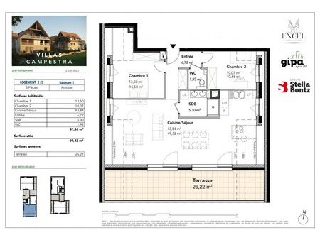 en vente appartement 81 m² – 378 000 € |breuschwickersheim