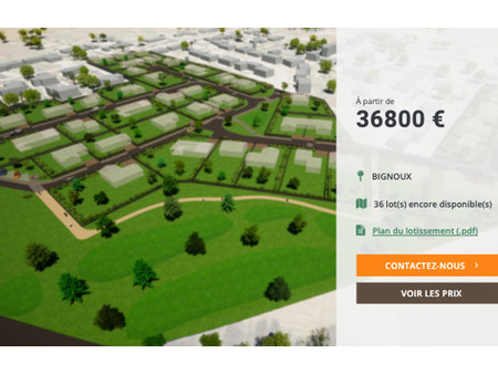 vente terrain 435 m² bignoux (86800)