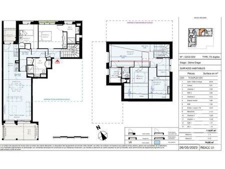 appartement duplex à vendre - 5 pièces - 139 97 m2 - olivet - 45 - centre