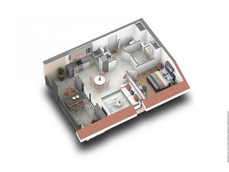 vente appartement 2 pièces 46 m²