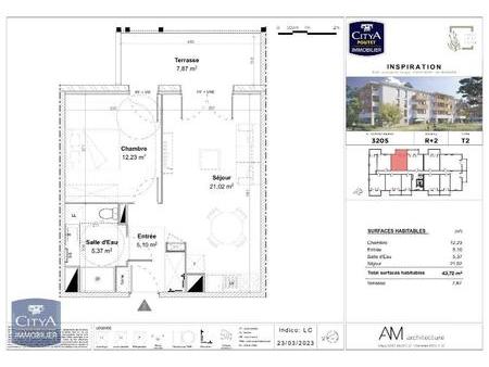 vente appartement mont-de-marsan (40000) 2 pièces 43.72m²  162 500€