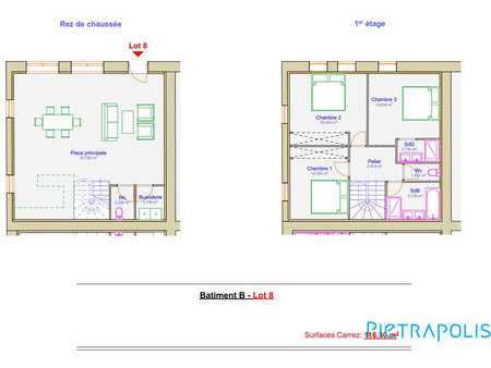 lot 8 : maison en plateaux de 128.55m² à aménager selon ses g