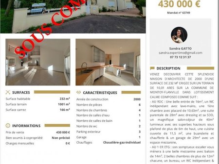 en vente maison individuelle 232 m² – 390 000 € |montoy-flanville