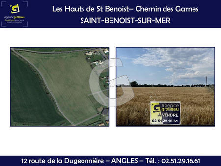 vente terrain à saint-benoist-sur-mer (85540) : à vendre / 840m² saint-benoist-sur-mer