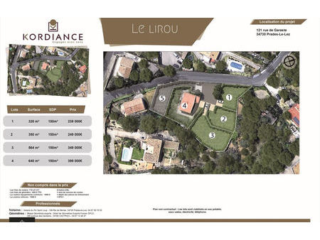vente terrain 558 m² prades-le-lez (34730)