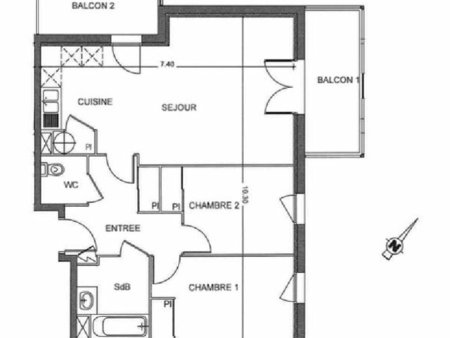 appartement saint-laurent-de-la-salanque 65 m² t-3 à vendre  127 700 €