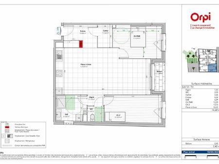 appartement vaux-le-pénil m² t-3 à vendre  275 000 €
