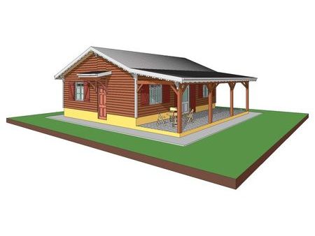 kit maison en bois rouge