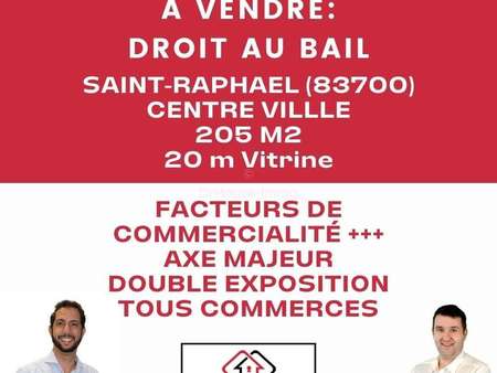 droit au bail centre-ville saint raphaël (83700)- tout commerce 205m2 - 385 000 €
