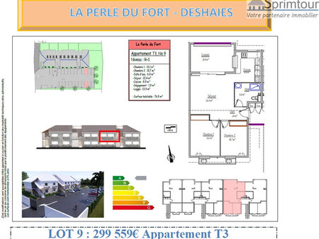 deshaies - 10 appartements - t3 - plage de fort royal à 500