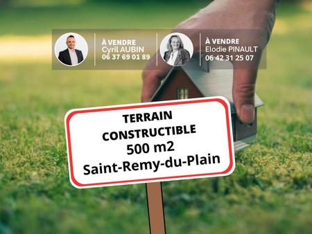 vente terrain à saint-rémy-du-plain (35560) : à vendre / 500m² saint-rémy-du-plain