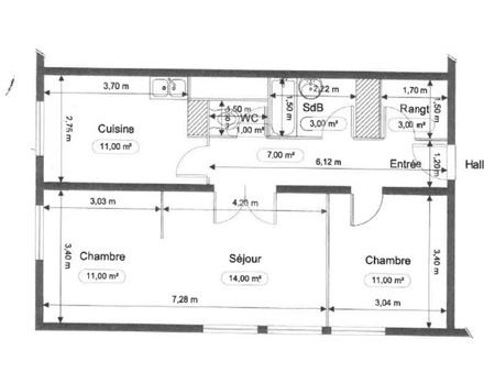 vente appartement 4 pièces 62 m²