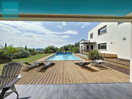 maison contemporaine à vendre 210m²  5 chambres  garage  piscine sur 2500 m² à 15 min de v