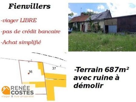 viager libre - f82-h84 ans - fienvillers (80750)