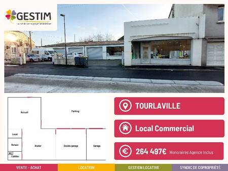 local commercial - 221m² - tourlaville