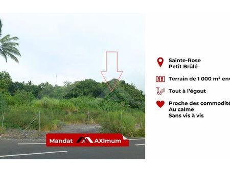 location terrain 1000 m² sainte-rose (97439)