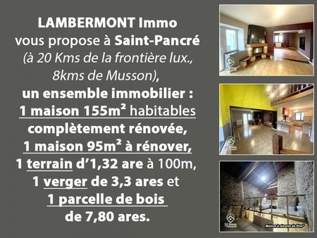 en vente maison 155 m² – 349 000 € |saint-pancré