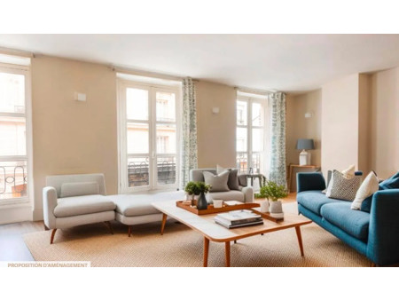 appartement de prestige en vente à paris 6e : double sejour - chambre et bureau - immeuble
