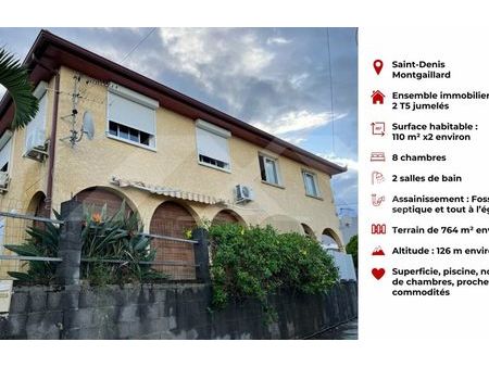 vente immeuble 220 m² saint-denis (97400)