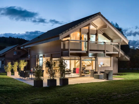 maison de prestige en vente à quintal : maison en bois contemporaine neuve dunoyer de 120m