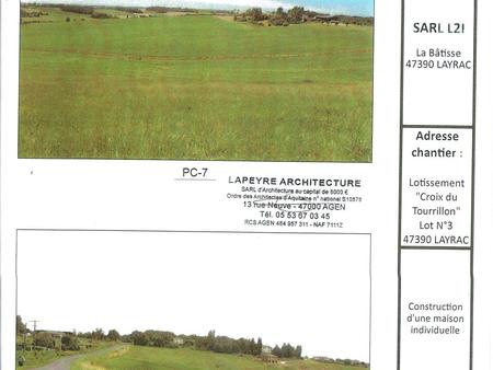 terrain constructible commune de layrac 47390 de 4916 m²