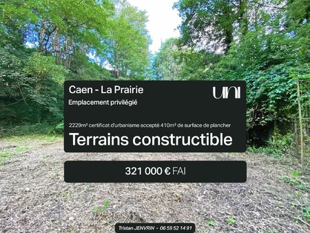 terrain constructible de 2229m2 emplacement privilégié