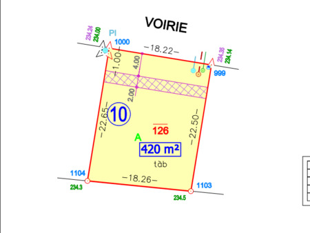 niffer  terrain de construction de 4.2 ares.