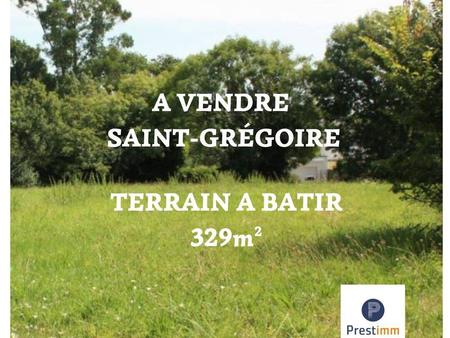 vente terrain à saint-grégoire (35760) : à vendre / 329m² saint-grégoire