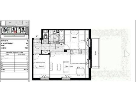 appartement f3 à vendre - 3 pièces - 62 30 m2 - vitre - 35 - bretagne