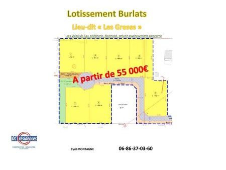 terrain 1 032 m² burlats