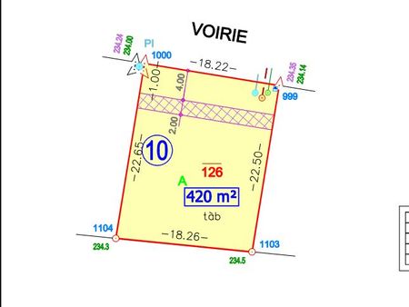 terrain 420 m² niffer