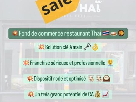 belle affaire - restaurant thaï à vendre