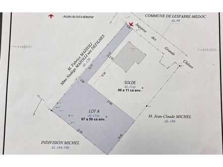 vente terrain 750 m² lesparre-médoc (33340)