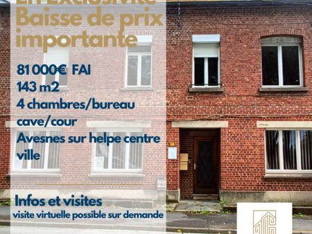 immeuble - 143m² - avesnes sur helpe